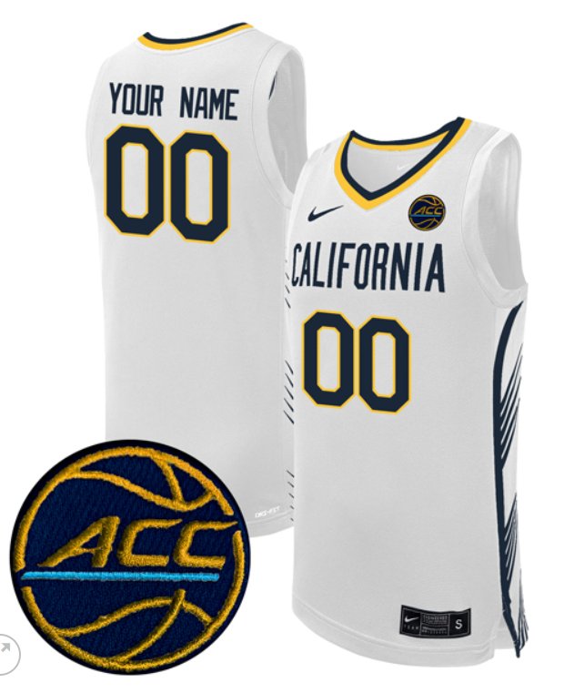 Custom California Golden Bears Jersey Basketball Game Stiched White