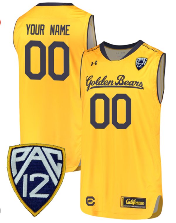 Custom California Golden Bears Jersey Basketball Performance Stiched Gold