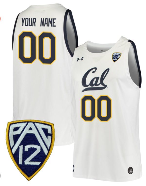 Custom California Golden Bears Jersey Basketball Performance Stiched White