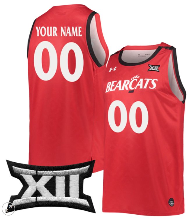 Custom Cincinnati Bearcats Jersey NCAA Basketball Game Stiched Red