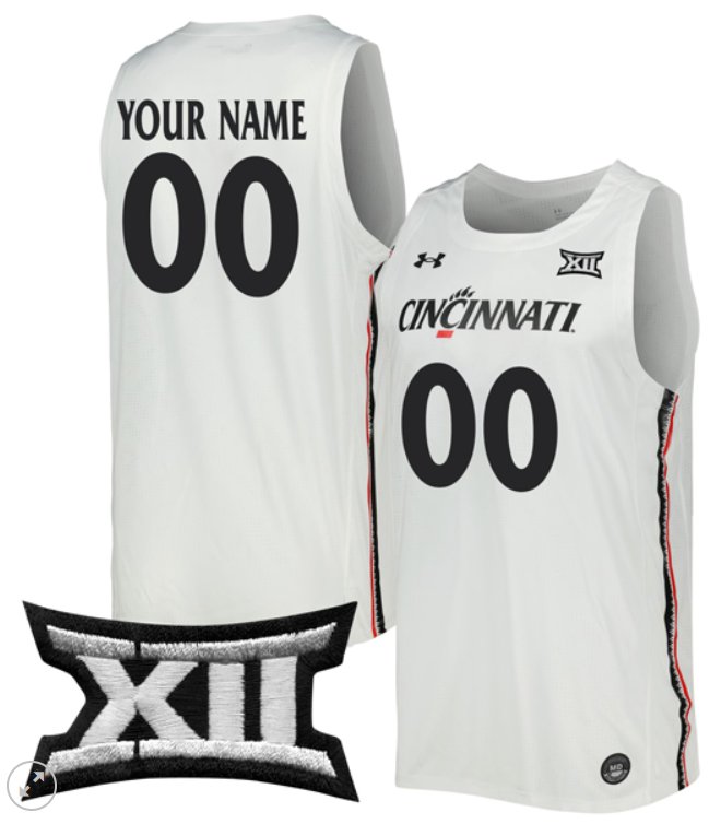 Custom Cincinnati Bearcats Jersey Basketball Game Stiched White