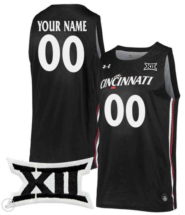 Custom Cincinnati Bearcats Jersey Basketball Game Stiched Black