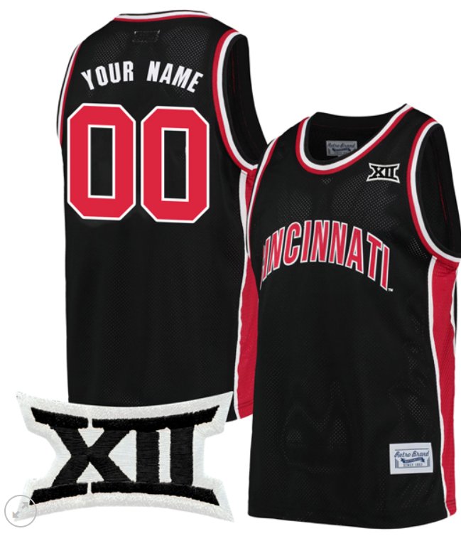 Custom Cincinnati Bearcats Jersey Basketball Game Stiched Classic Black