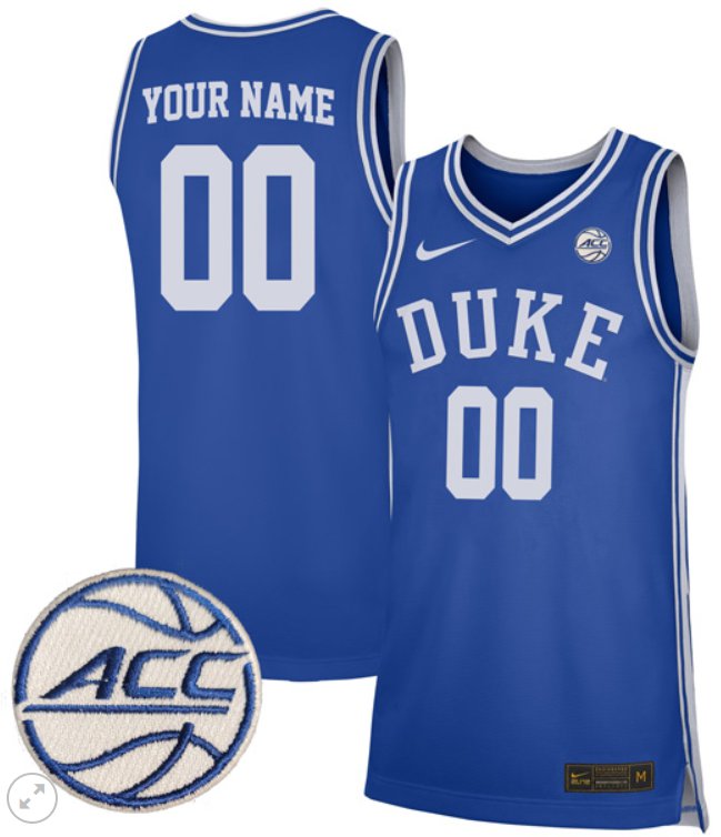 Custom Duke Blue Devils Jersey College Basketball Game Stiched Blue