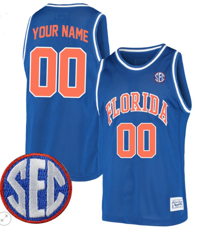 Custom Florida Gators Jersey College Basketball Stiched Retro Alumni Royal