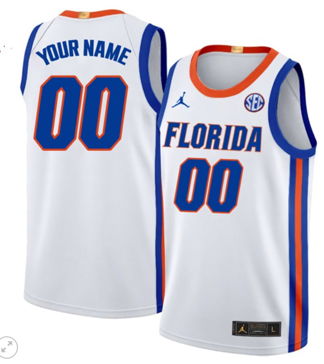 Custom Florida Gators Jersey College Basketball Stiched Limited White