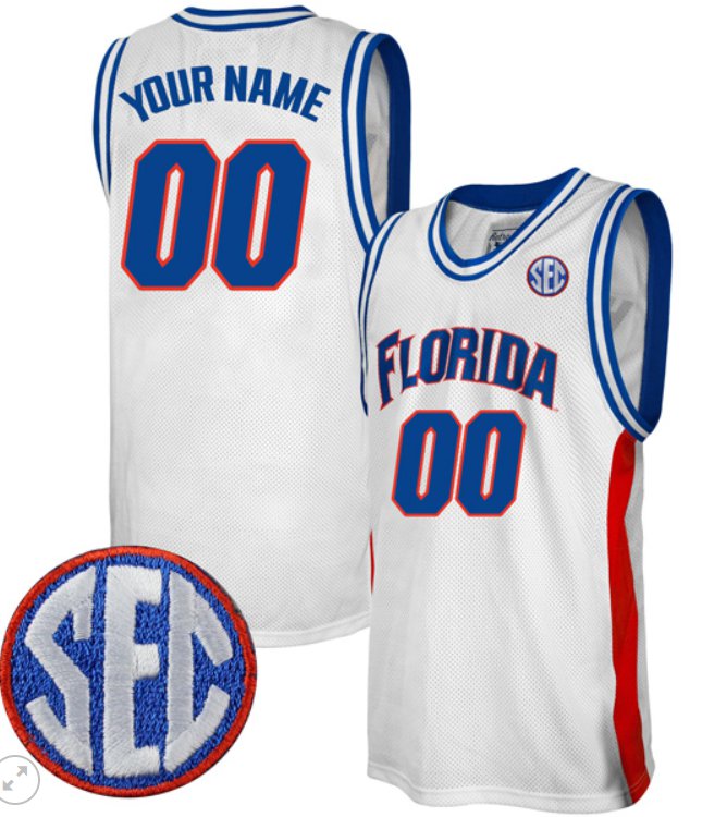 Custom Florida Gators Jersey College Basketball Stiched Retro Alumni White