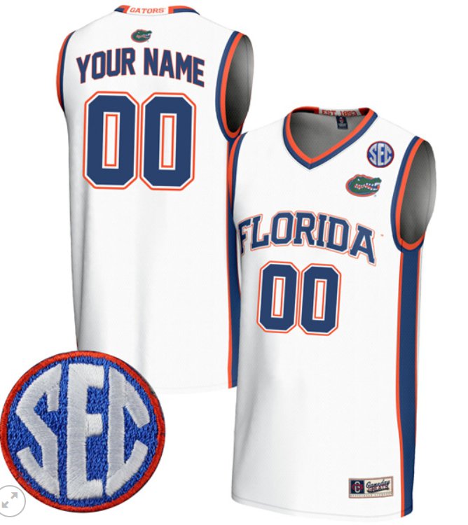 Custom Florida Gators Jersey College Basketball Stiched White