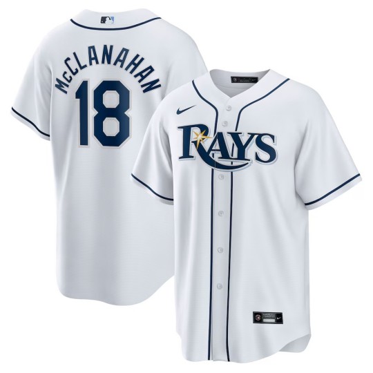 Men's Tampa Bay Rays #18 Shane McClanahan White Nike Home Replica Player Jersey