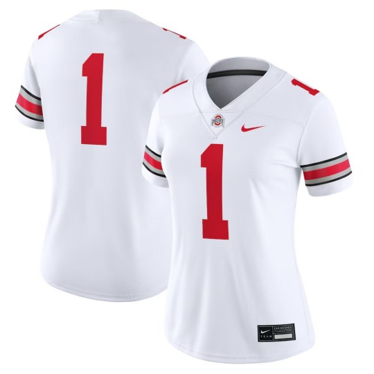 Women's Ohio State Buckeyes #1 White Nike Game Jersey