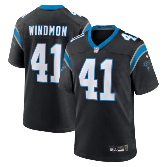 Men's Carolina Panthers #41 Jacoby Windmon Black Nike Team Game Jersey