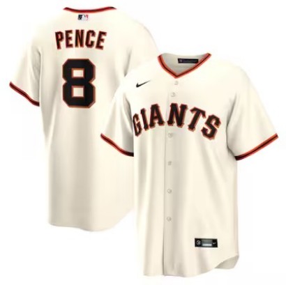 Men's & Women's & Youth San Francisco Giants #8 Hunter Pence Cream Nike Home Retired Player Replica Stitched Jersey