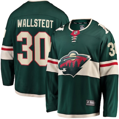 Men's Minnesota Wild #30 Jesper Wallstedt Green Home Breakaway Stitched Jersey