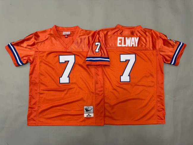 Youth Denver Broncos #7 John Elway Orange 1990 Throwback Stitched Jersey