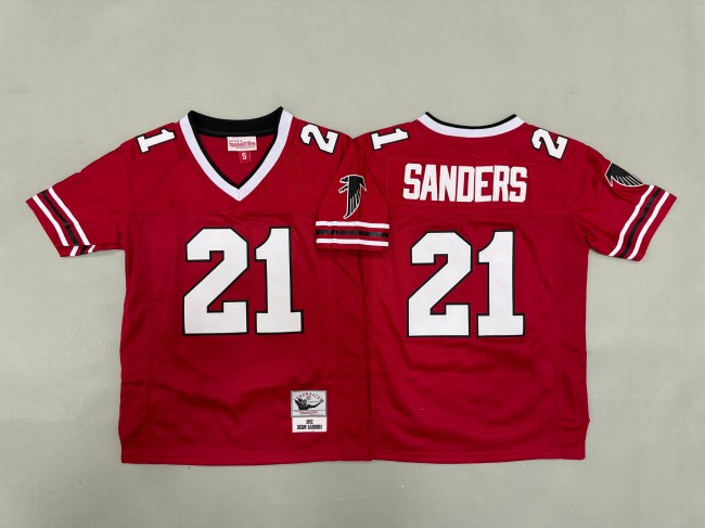 Youth Atlanta Falcons #21 Deion Sanders Red 1992 Throwback Stitched Jersey