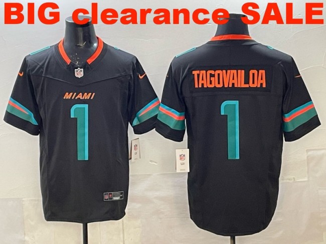Clearance SALE Mens & Womens & Youth Miami Dolphins #1 Tua Tagovailoa 2025 “Rivalries” F.U.S.E. Stitched Limited Jersey Pitch Blue