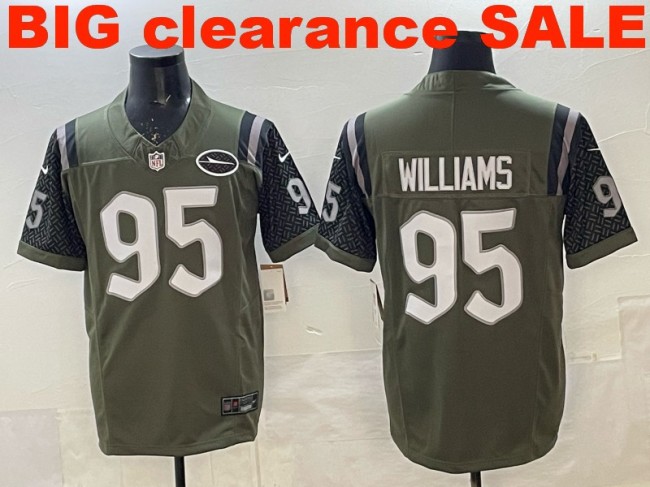 Clearance SALE Mens & Womens & Youth New York Jets #95 Quinnen Williams 2025 “Rivalries” F.U.S.E. Stitched Limited Jersey Gotham Green