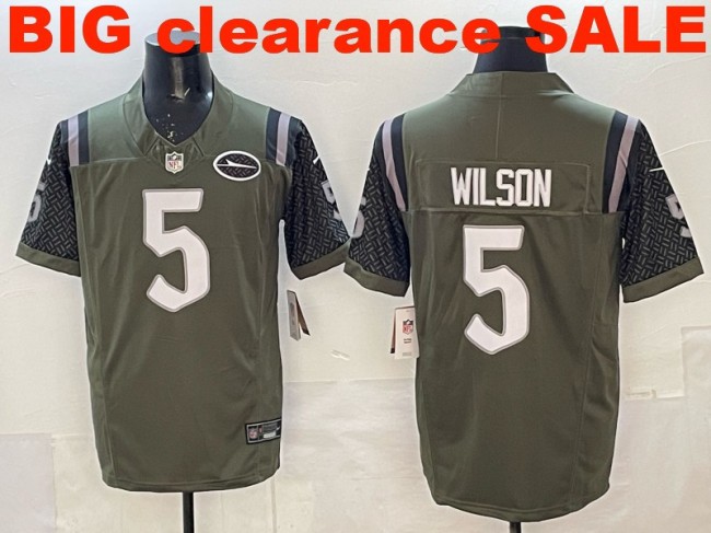 Clearance SALE Mens & Womens & Youth New York Jets #5 Garrett Wilson 2025 “Rivalries” F.U.S.E. Stitched Limited Jersey Gotham Green