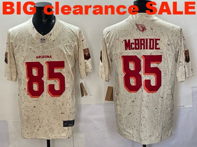 Clearance SALE Mens & Womens & Youth Arizona Cardinals #85 Trey McBride 2025 “Rivalries” F.U.S.E. Stitched Limited Jersey Natural