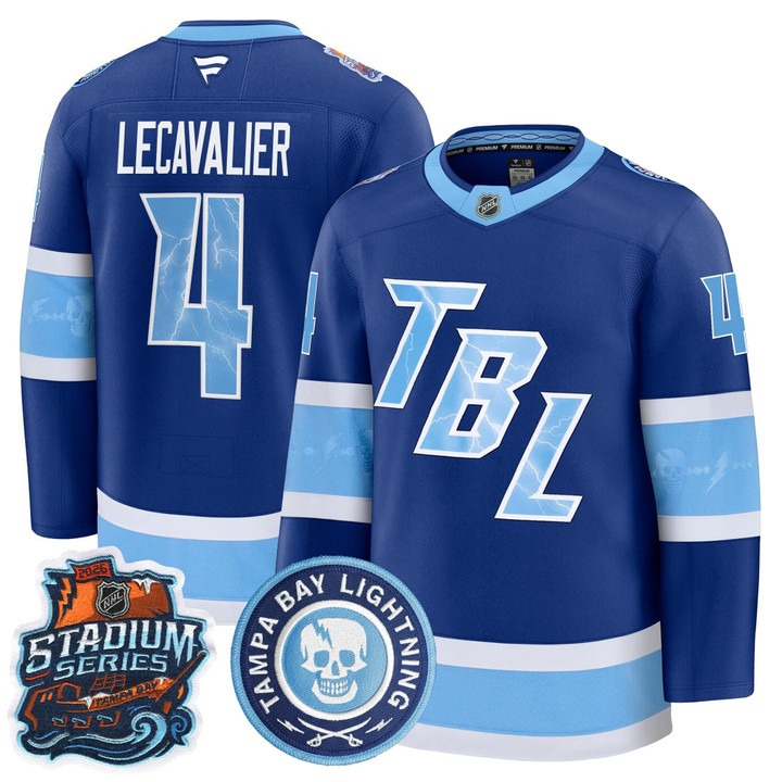 Men's Tampa Bay Lightning #4 Vincent Lecavalier Blue 2026 Stadium Series Stitched Jersey