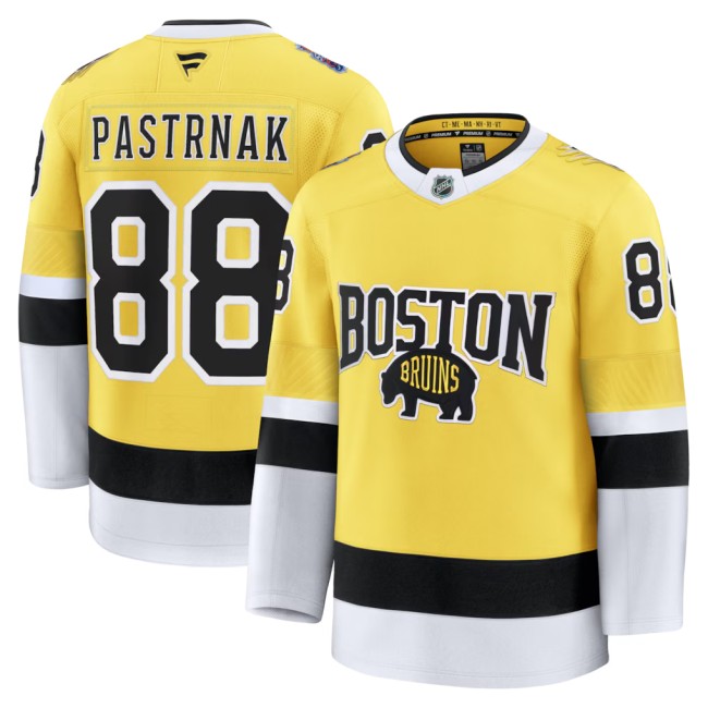 Men's & Women's & Youth Boston Bruins #88 David Pastrnak Gold 2026 Stadium Series Authentic Stitched Jersey