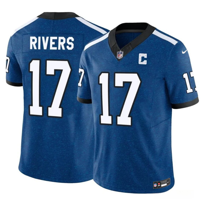 Men's Indianapolis Colts #17 Philip Rivers Blue 2025 F.U.S.E. Throwback Vapor Limited Stitched Football Jersey