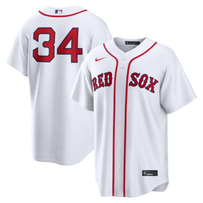 Men's Boston Red Sox #34 David Ortiz White No Name Nike Home Stitched Replica Jersey