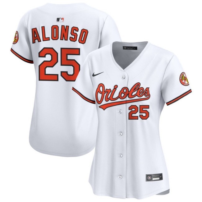 Women's Baltimore Orioles #25 Pete Alonso White Nike Home Limited Stitched Baseball Jersey