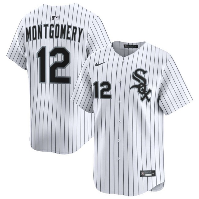 Men's Chicago White Sox #12 Colson Montgomery White Home Nike Limited Stitched Baseball Jersey