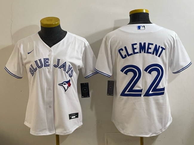 Women's Toronto Blue Jays #22 Ernie Clement White Cool Base Stitched Baseball Jersey