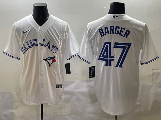Men's Toronto Blue Jays #47 Addison Barger White Cool Base Stitched Baseball Jersey