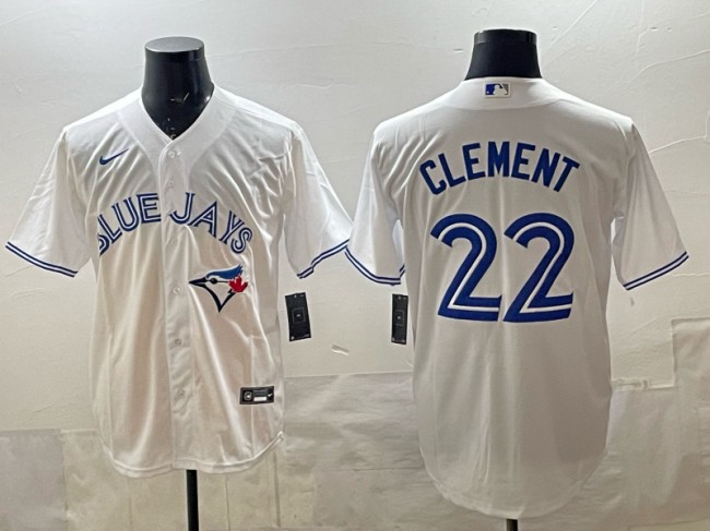 Men's Toronto Blue Jays #22 Ernie Clement White Cool Base Stitched Baseball Jersey