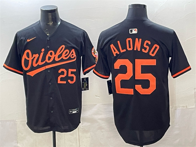 Men's Baltimore Orioles #25 Pete Alonso Black 2025 Limited Stitched Baseball Jersey