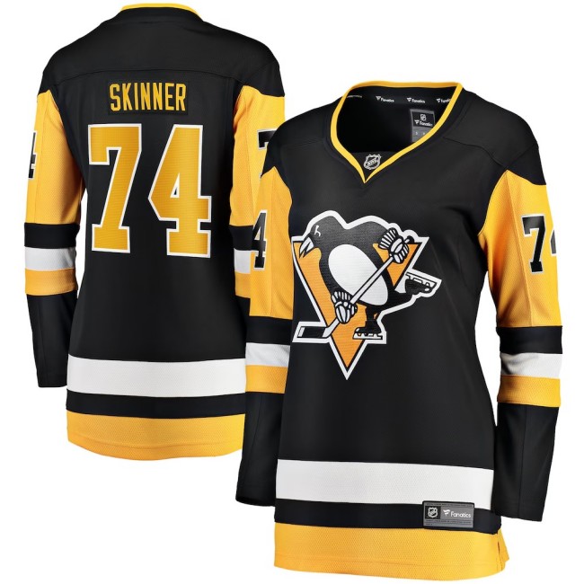Women's Pittsburgh Penguins #74 Stuart Skinner Black Home Stitched Jersey