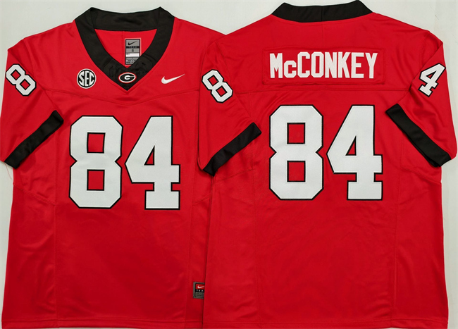 Men's Georgia Bulldogs #84 Ladd McConkey Red 2025 F.U.S.E. Stitched Jersey