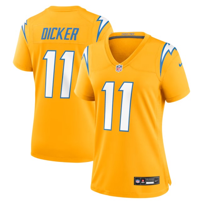 Women's Los Angeles Chargers #11 Cameron Dicker Gold Nike Alternate Game Stitched Jersey
