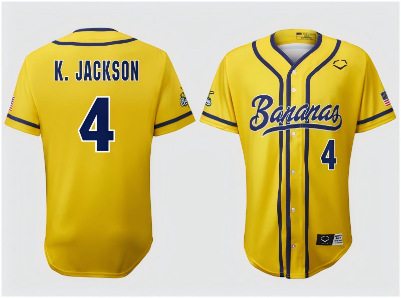 Men's & Women's & Youth Savannah Bananas #4 Kyle 'KJ' Jackson Yellow 2025 Vapor Limited Stitched Baseball Jersey