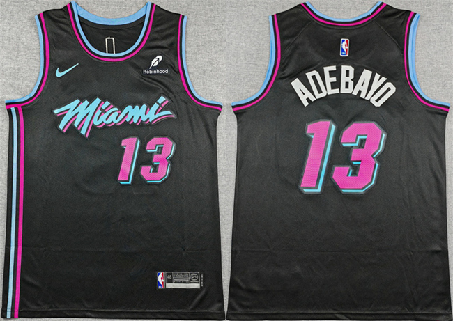 Men's Miami Heat #13 Bam Adebayo Black 2025-26 City Edition Stitched Basketball Jersey