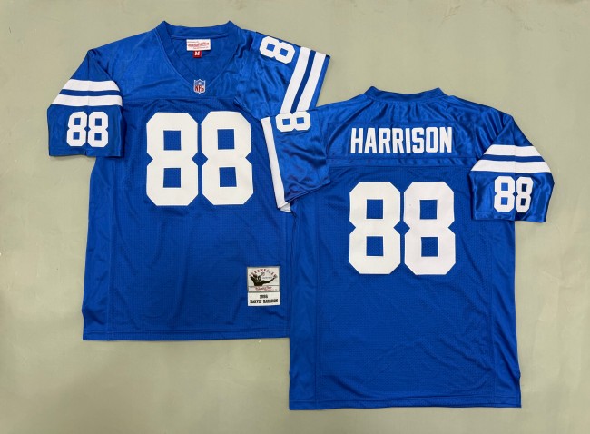 Men's Indianapolis Colts #88 Marvin Harrison Royal Blue 'MN' 1996 Throwback Stitched Jersey