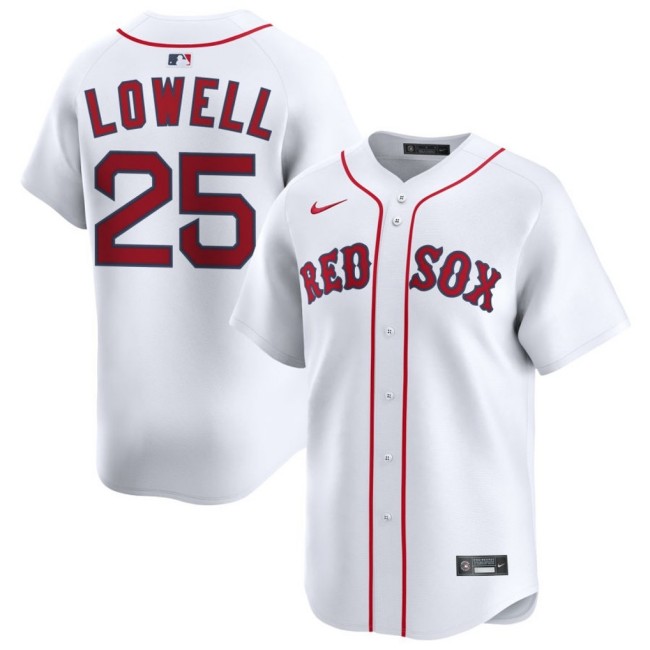 Men's Boston Red Sox #25 White Nike Home Limited Retired Roster Stitched Jersey