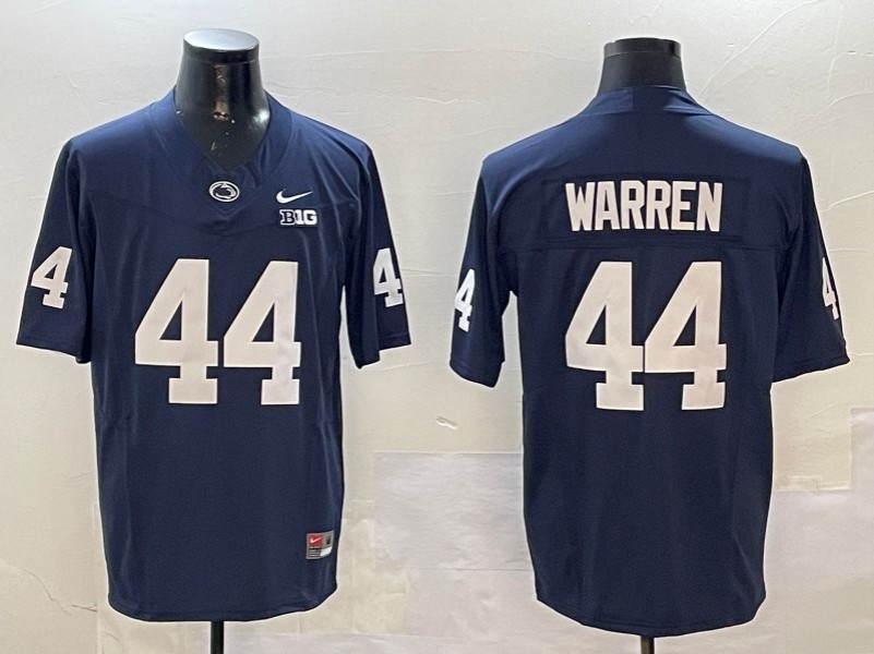 Men's Penn State Nittany Lions #44 Tyler Warren Navy 2024 F.U.S.E. Vapor Limited Stitched Jersey