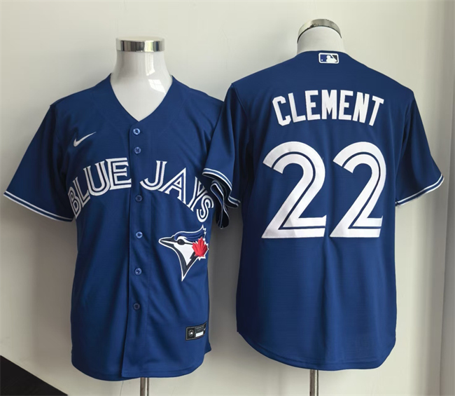 Men's Toronto Blue Jays #22 Ernie Clement Blue 2025 Cool Base Stitched Baseball Jersey
