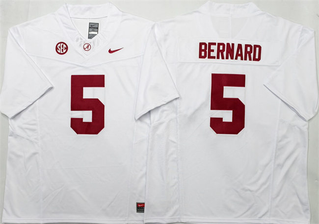 Men's Alabama Crimson Tide #5 Germie Bernard White F.U.S.E  Stitched Football Jersey