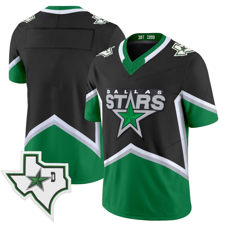 Men's & Women's & Youth Dallas Stars Blank Team Black '99 Throwback Vapor Stitched Football Style Jersey