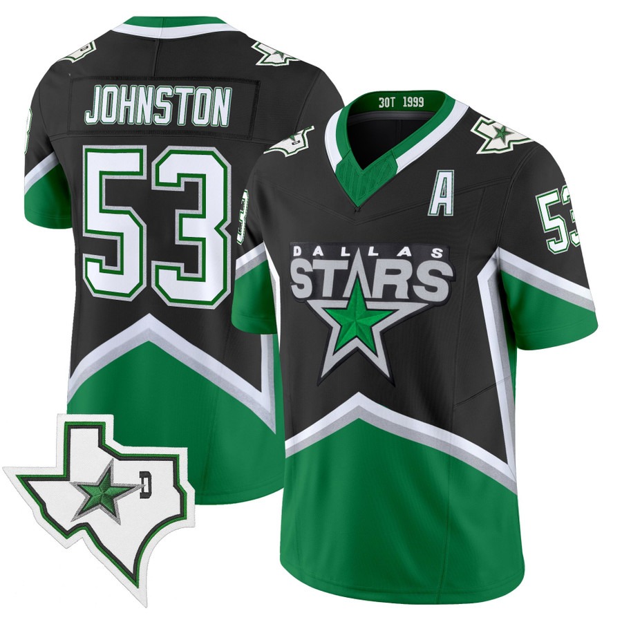 Men's & Women's & Youth Dallas Stars #53 Wyatt Johnston Black '99 Throwback Vapor Stitched Football Style Jersey