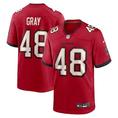 Men's Tampa Bay Buccaneers #48 JT Gray Red Nike Team Game Jersey