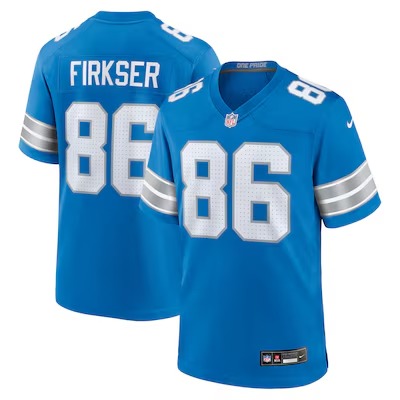 Men's Detroit Lions #86 Anthony Firkser Blue Nike Team Game Jersey