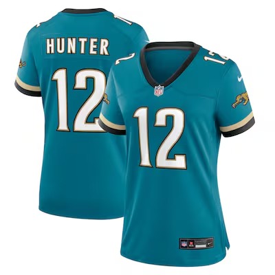 Women's Jacksonville Jaguars #12 Travis Hunter Teal Nike Alternate 2 Prowler Throwback Game Jersey