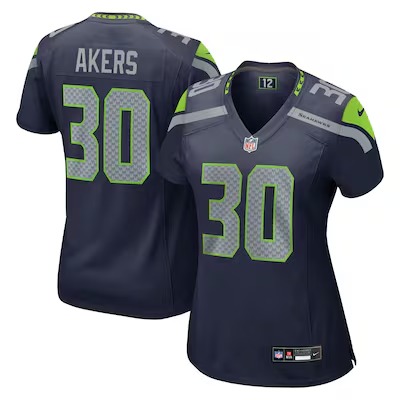 Women's Seattle Seahawks #30 Cam Akers College Navy Nike Team Game Jersey