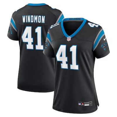 Women's Carolina Panthers #41 Jacoby Windmon Black Nike Team Game Jersey